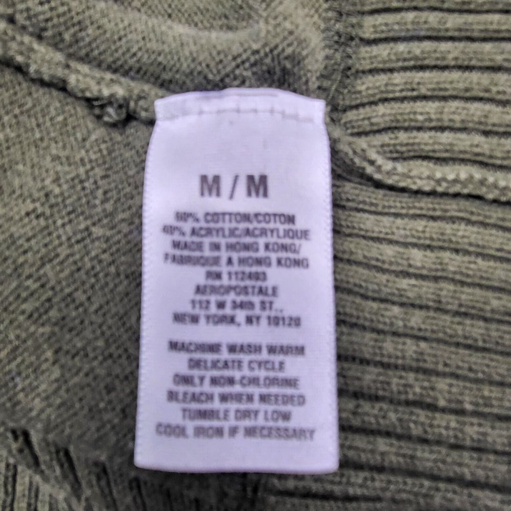 Aeropostale Sweater Mens Medium Long Sleeve Crew Neck Pullover Knit Green - Picture 3 of 6